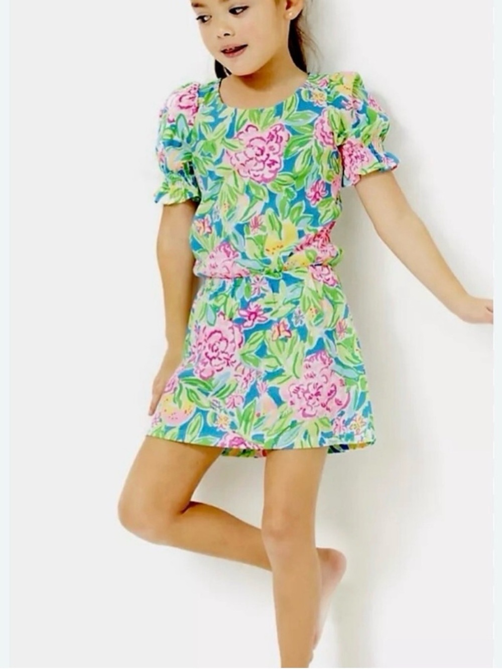 Lilly Pulitzer mini Adley romper in multi grove garden size XL (12-14) NWT